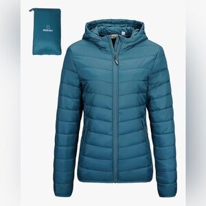 Outdoor Ventures Women's Packable Lightweight Full-Zip Puffer Jacket with Hood